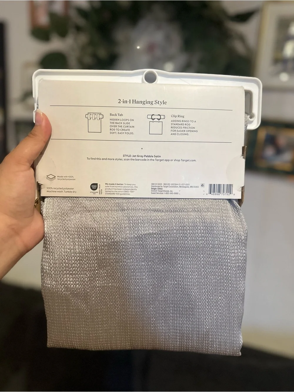Threshold Light Filtering Curtain Panel in Gray